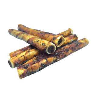 Stuffed rawhide twists with chicken paste